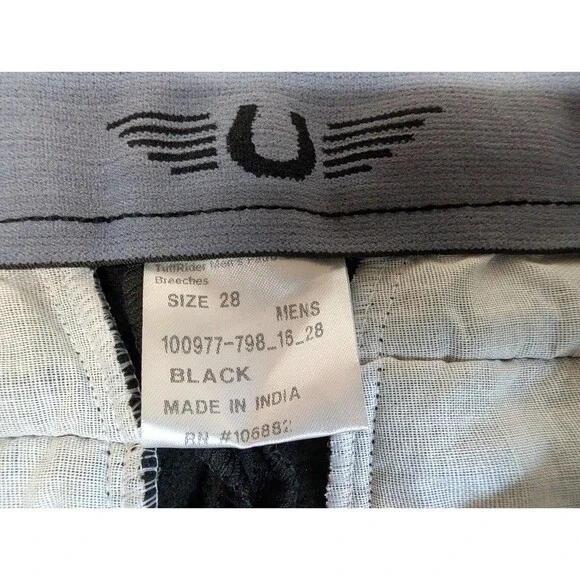 Tuff Rider Men's Patrol UnifleeceBreeches Size 28 Black Equestrian NWT